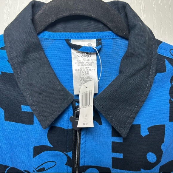 Disney Blue/Black Jacket Size 13 Youth Boy/Girl Full Zip Vacation, Casual NEW - Picture 3 of 9